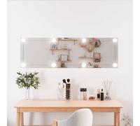 vidaXL Espejo de pared rectangular con luces LED vidrio 30x100 cm