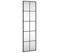 vidaXL Espejo de pared rectangular 30x100 cm con marco de hierro negro