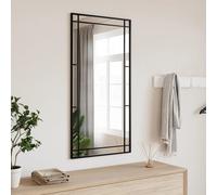 vidaXL Espejo de pared rectangular de hierro negro 50x100 cm