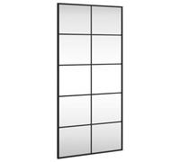 vidaXL Espejo de pared 50x100 cm rectangular, marco hierro negro, lámina antiexplosión
