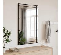 vidaXL Espejo de pared rectangular con marco de hierro negro 60x100 cm