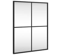 vidaXL Espejo de Pared Rectangular, Espejo con Marco, Espejo Colgante, Decoración para Dormitorio Pasillo Salón Baño Recibidor, Hierro Negro