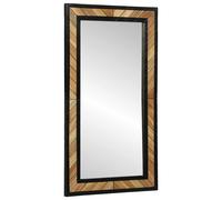 vidaXL Espejo de pared Rectangular Negro y Marrón 50 x 2 x 90 cm
