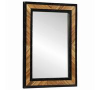vidaXL Espejo de pared Rectangular Negro y Marrón 70 x 2 x 70 cm