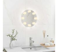 vidaXL Espejo de pared sin marco con luces LED redondo de vidrio
