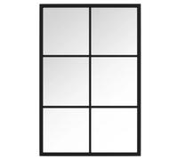 vidaXL Espejo de Pared Tocador Maquillaje Colgante Decorativo Cuarto de Baño Aseo Inodoro Interior Adorno Hogar Metal Negro 60x40 cm