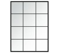 vidaXL Espejo de Pared Metal Negro 80x60 cm