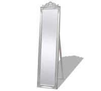 vidaXL Espejo de pie Estilo Barroco 160 x 40 cm Cuerpo entero Blanco, Negro, Plateado