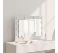 vidaXL Espejo para lavabo, blanco, 60 x 45 x 18 cm, vidrio y madera laminada