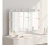 vidaXL Espejo de Tocador 80 x 15 x 18 cm Cristal y Madera Estructurada