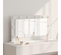 vidaXL Espejo de Tocador 80 x 45 x 18 cm Cristal y Madera Estructurada