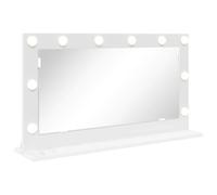 vidaXL Espejo de Tocador 80 x 45 x 18 cm Cristal y Madera Estructurada | Luces integradas para que veas todo claro, Se ve elegante y chido, se adapta muy bien, Se monta en la pared,