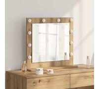 vidaXL Espejo para lavabo, estilo artesanal, roble, 60 x 55 x 18 cm, rectangular