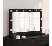 vidaXL Espejo de Tocador Roble Negro 80 x 15 x 18 cm Rectangular