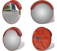 vidaXL Espejo de tráfico convexo de plástico PC, color naranja, 60 cm, para uso en exteriores. - Espejo de tráfico - Espejo de tráfico convexo