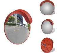 vidaXL Espejo de tráfico convexo, plástico de policarbonato, color naranja, 60 cm, para uso en exteriores - Señales de tráfico