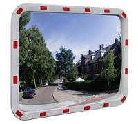 vidaXL Espejo de tráfico convexo rectangular con reflectores 60 x 80cm