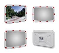 vidaXL Espejo de tráfico convexo, rectangular, de 40x60 cm, con reflectores - Espejo de tráfico - Espejo de tráfico convexo - Espejo de tráfico convexo