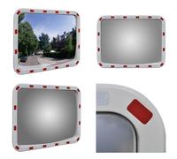 vidaXL Espejo de tráfico convexo, rectangular, de 40x80 cm, con reflectores - Espejo de tráfico - Espejo de tráfico convexo - Espejo de tráfico convexo