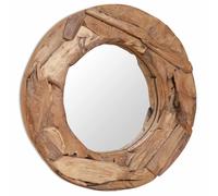 vidaXL Espejo decorativo redondo teca 60 cm