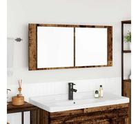 vidaXL Espejo LED Cabinet con estante Madera vieja 100 x 12 x 45 cm