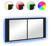 vidaXL Espejo LED Cabinet Roble Negro 100 x 12 x 45 cm