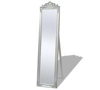 vidaXL Espejo de pie Estilo Barroco 160 x 40 cm Cuerpo entero Blanco, Negro, Plateado