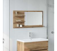 vidaXL Armario con espejo para baño Roble Artisan 90x11x45 cm