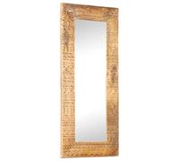 vidaXL Espejo Tallado a Mano, Espejo de Pared, Espejo de Maquillaje, Espejo Decorativo para Pasillo Vestidor, Madera Maciza de Mango 110x50x2,5 cm