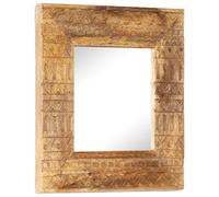 vidaXL Espejo tallado a mano madera maciza de mango 50x50x2,5 cm