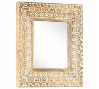 vidaXL Espejo tallado a mano madera maciza de mango 50x50x2,6 cm