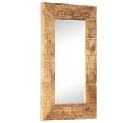 vidaXL Espejo tallado a mano madera maciza de mango 80x50x2,5 cm