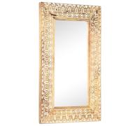 vidaXL Espejo tallado a mano madera maciza de mango 80x50x2,6 cm