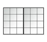 vidaXL Espejos de Pared 2 uds, Espejos Rectangulares Colgantes, Espejo de Maquillaje Vestidor, Decoración para Pasillo Baño, Metal Negro 80x60 cm