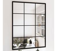 vidaXL Espejos de pared rectangulares colgantes 2 uds – Espejo de maquillaje, metal negro 80x60 cm