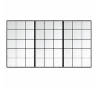 vidaXL Espejos de pared 3 uds metal negro 100x60 cm