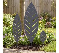 vidaXL Estaca de Jardín 3 uds. 116,5 x 35 x 3 cm Gris antracita Acero