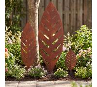 vidaXL Estaca de Jardín 3 uds. 116,5 x 35 x 3 cm Oxidado Acero oxidado