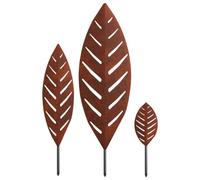 vidaXL Estaca de Jardín 3 uds. 116,5 x 35 x 3 cm Oxidado Acero Oxidado