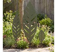 vidaXL Estaca de Jardín 3 uds. 116,5 x 35 x 3 cm Verde oliva Acero