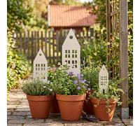 vidaXL Estaca de Jardín 3 uds. 41 x 10 x 0,08 cm Blanco