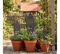 vidaXL Estaca de Jardín 3 uds. 41 x 10 x 0,08 cm Negro