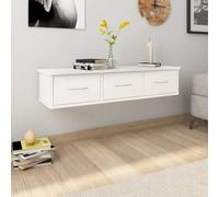 vidaXL Estante cajones para pared contrachapada blanco 88x26x18,5 cm