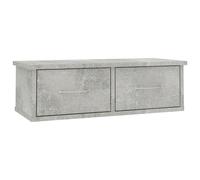 vidaXL Estante cajones para pared contrachapada hormigón 60x26x18,5cm