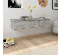 vidaXL Estante cajones para pared contrachapada hormigón 88x26x18,5cm