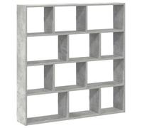 vidaXL Estante cubo de pared 12 compartimentos Madera gris hormigón Flotante multiusos