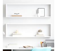 vidaXL Estante cubo de pared 2 uds madera contrachapada 100x15x30 cm