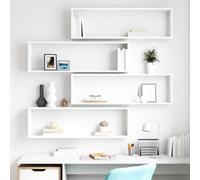 vidaXL Estante cubo de pared 4 uds madera contrachapada 100x15x30 cm