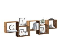 vidaXL Estante cubo de pared 5 compartimentos madera envejecida