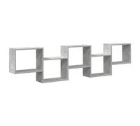 vidaXL Estante Cubo de Pared 5 Compartimentos Madera Gris hormigón, Estante Cubo Flotante, estantería Caja Flotante, Estante Cubo Colgante